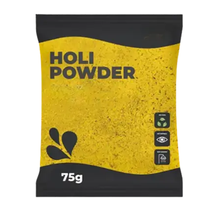 Holi-Pulver GELB – Beutel à 75 Gramm