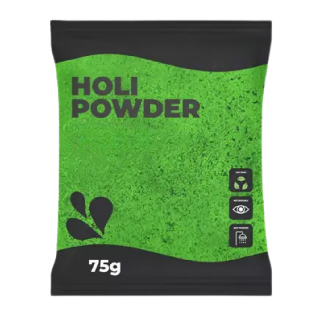 Holi-Pulver GRÜN – Beutel à 75 Gramm