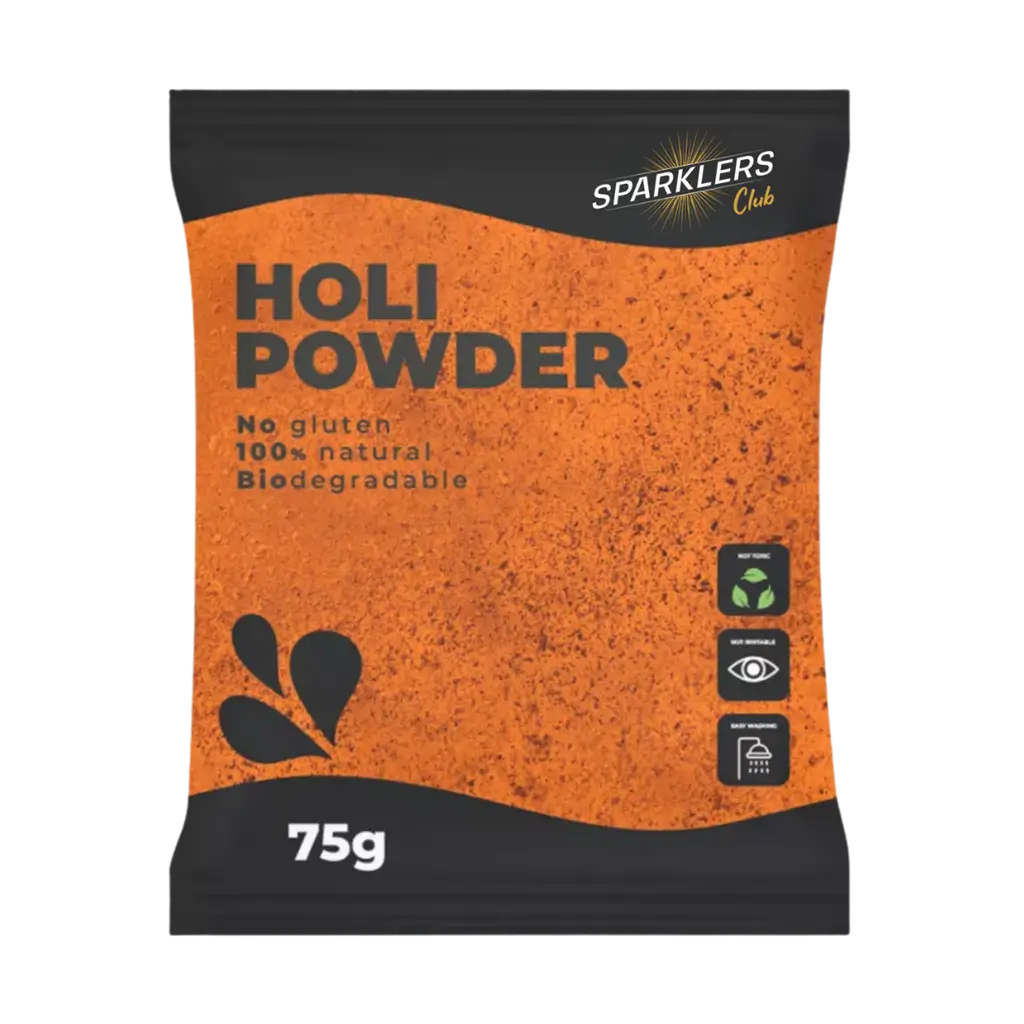 Holi-Pulver ORANGE – Beutel à 75 Gramm