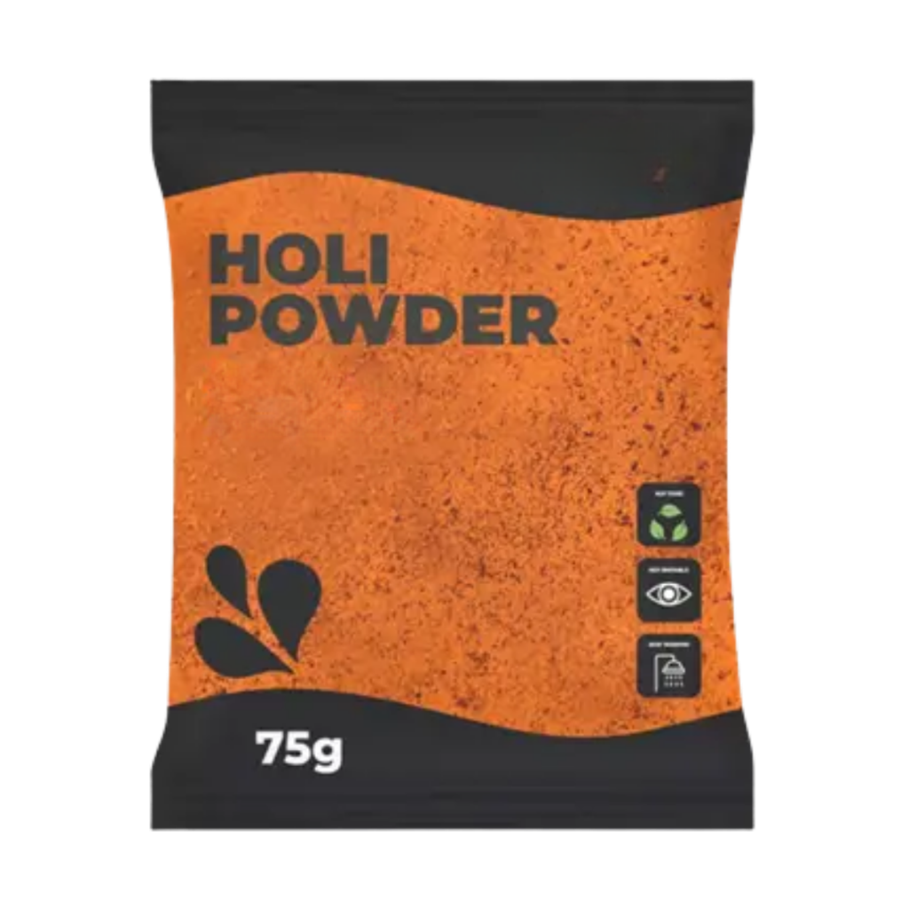 Holi-Pulver ORANGE – Beutel à 75 Gramm