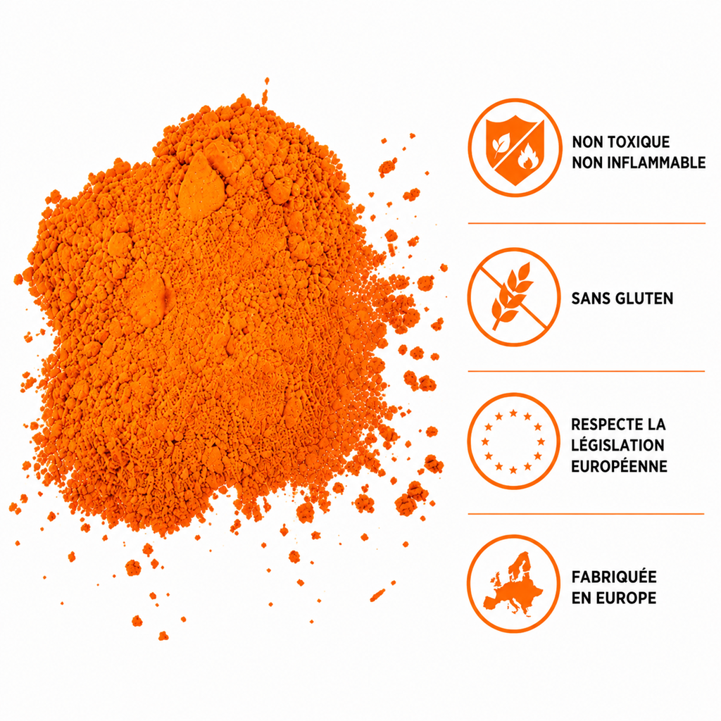 Holi-Pulver ORANGE – Beutel à 75 Gramm