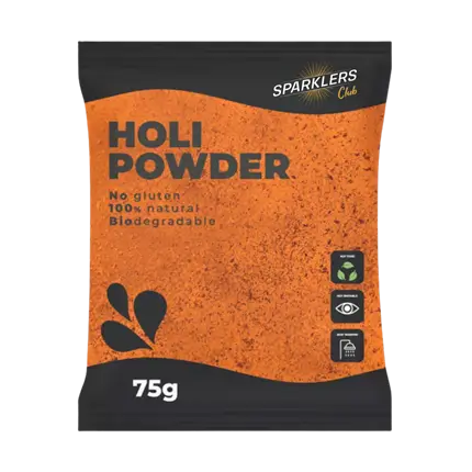 Holi-Pulver ORANGE – Beutel à 75 Gramm