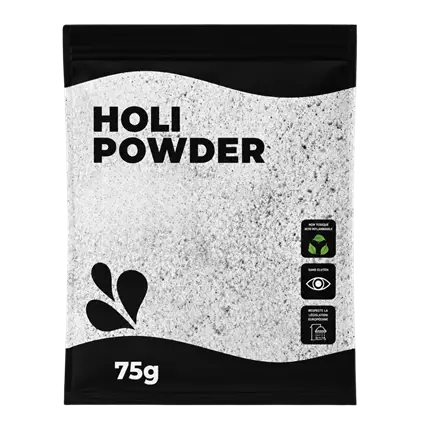 Holi-Pulver WEISS – Beutel à 75 Gramm