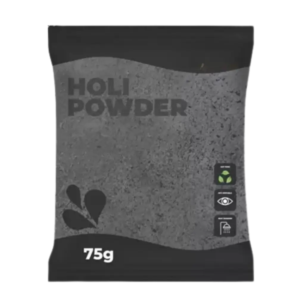 Holi-Pulver SCHWARZ – Beutel à 75 Gramm