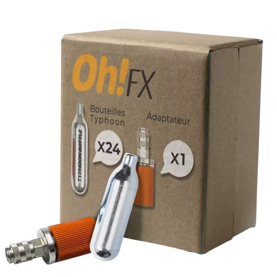 OhFx® Adapter und Typhoon-Flaschen für die Typhoon Gun – 24er-Set