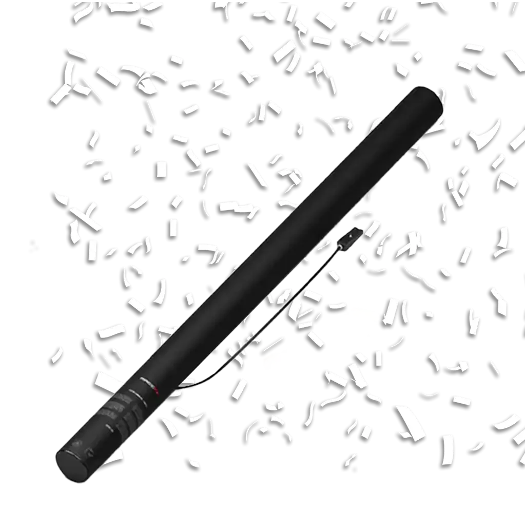 6er-Set elektrische Konfetti-Kanonen, 80 cm – Weiß