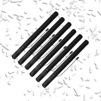 6er-Set elektrische Konfetti-Kanonen, 80 cm – Weiß