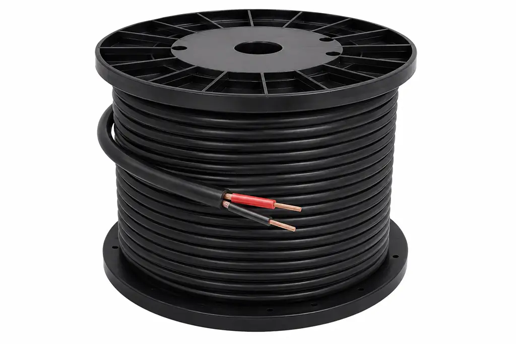 DMX-Kabelrolle, 100 Meter, 6 mm, Farbe: Schwarz – 2 Adern + Abschirmung
