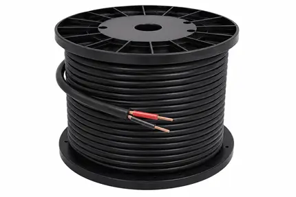 DMX-Kabelrolle, 100 Meter, 6 mm, Farbe: Schwarz – 2 Adern + Abschirmung