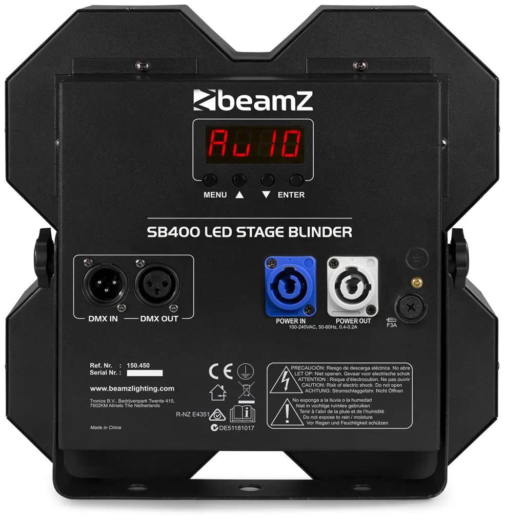 Bühnenblinder mit 4 × 50-W-COB-LEDs, warmweiß – SB400 – beamZ