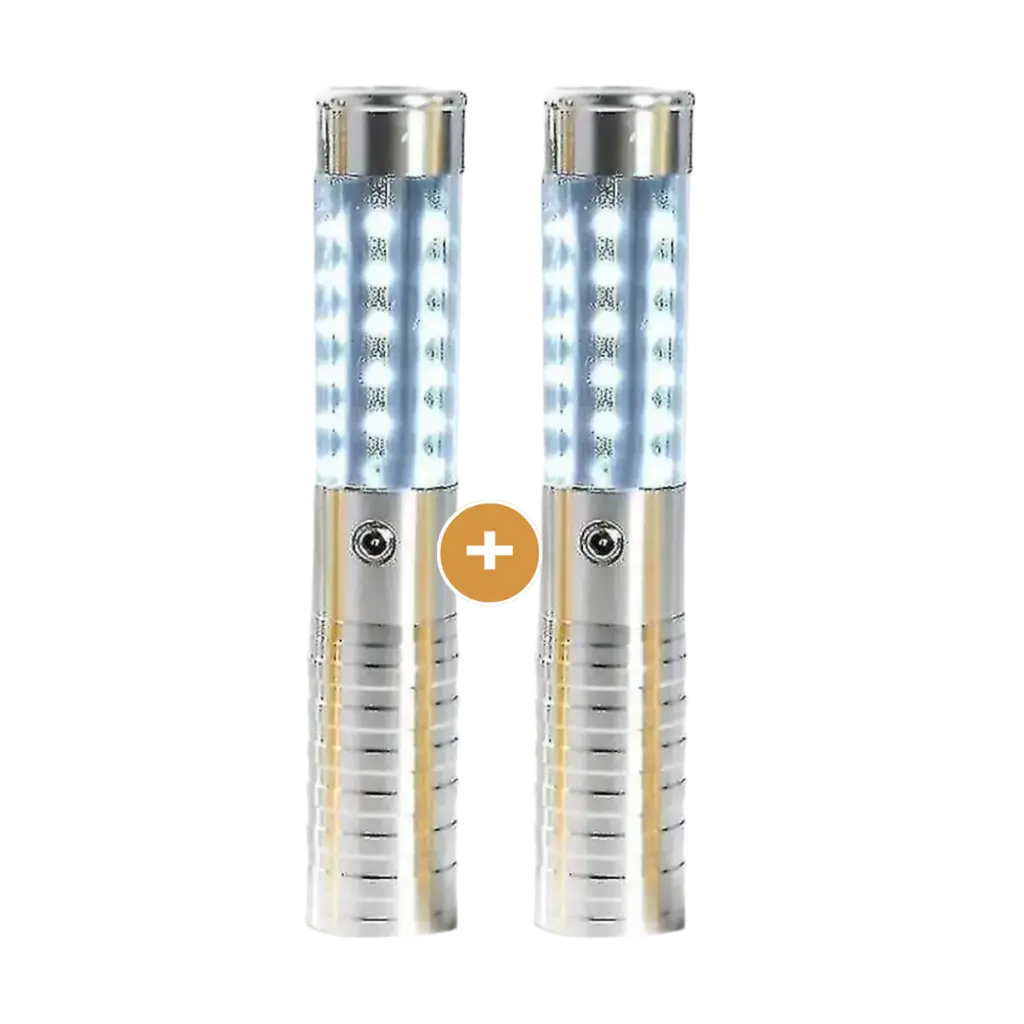 2er-Set LED-Stäbe für Flaschen „V.I.P.“ in Silber