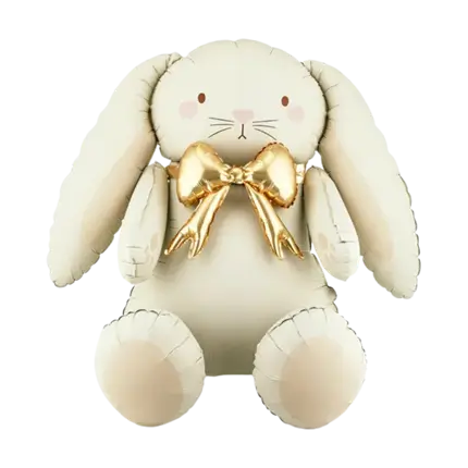 Aluminium-Luftballon „Hase“ in Creme und Rosa, 84 cm – Dekoration für Geburtstage und Ostern