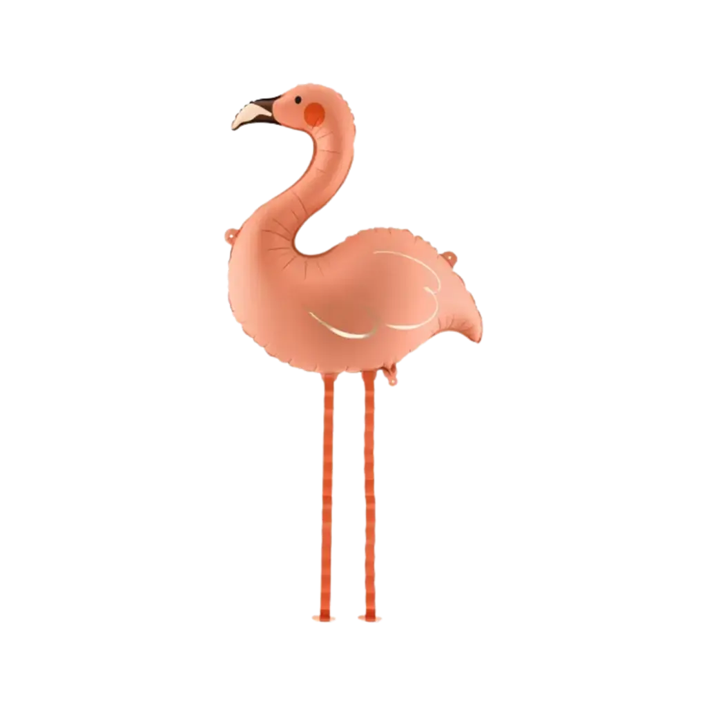 Aluminium-Luftballon „Flamingo“ in Korallenrot, 65 x 67 cm – Heliumballon zum Aufstellen