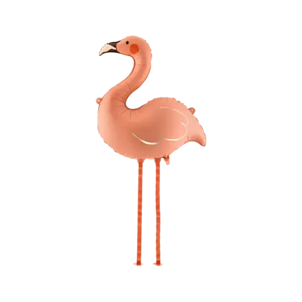 Aluminium-Luftballon „Flamingo“ in Korallenrot, 65 x 67 cm – Heliumballon zum Aufstellen