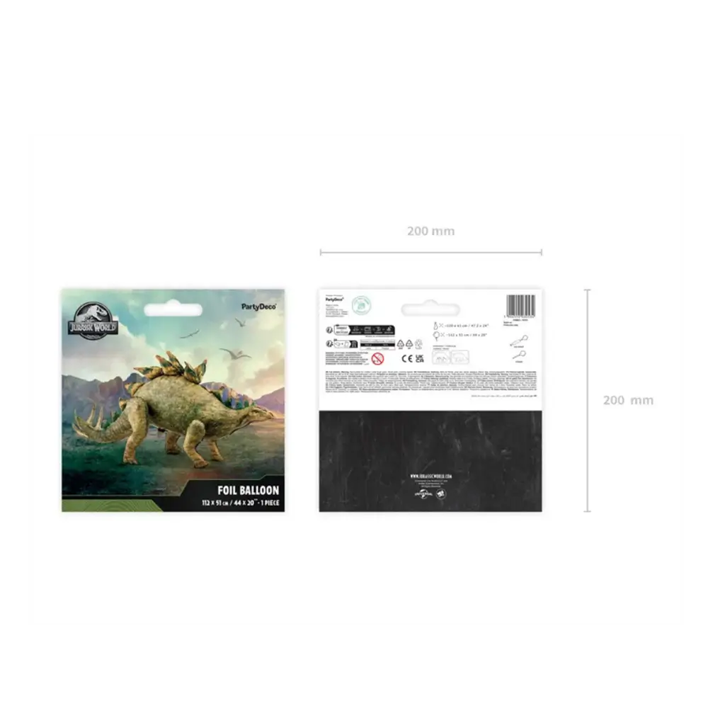 Aluminium-Luftballon „Jurassic World“ – Stegosaurus, 112 x 51 cm – Dinosaurier-Dekoration
