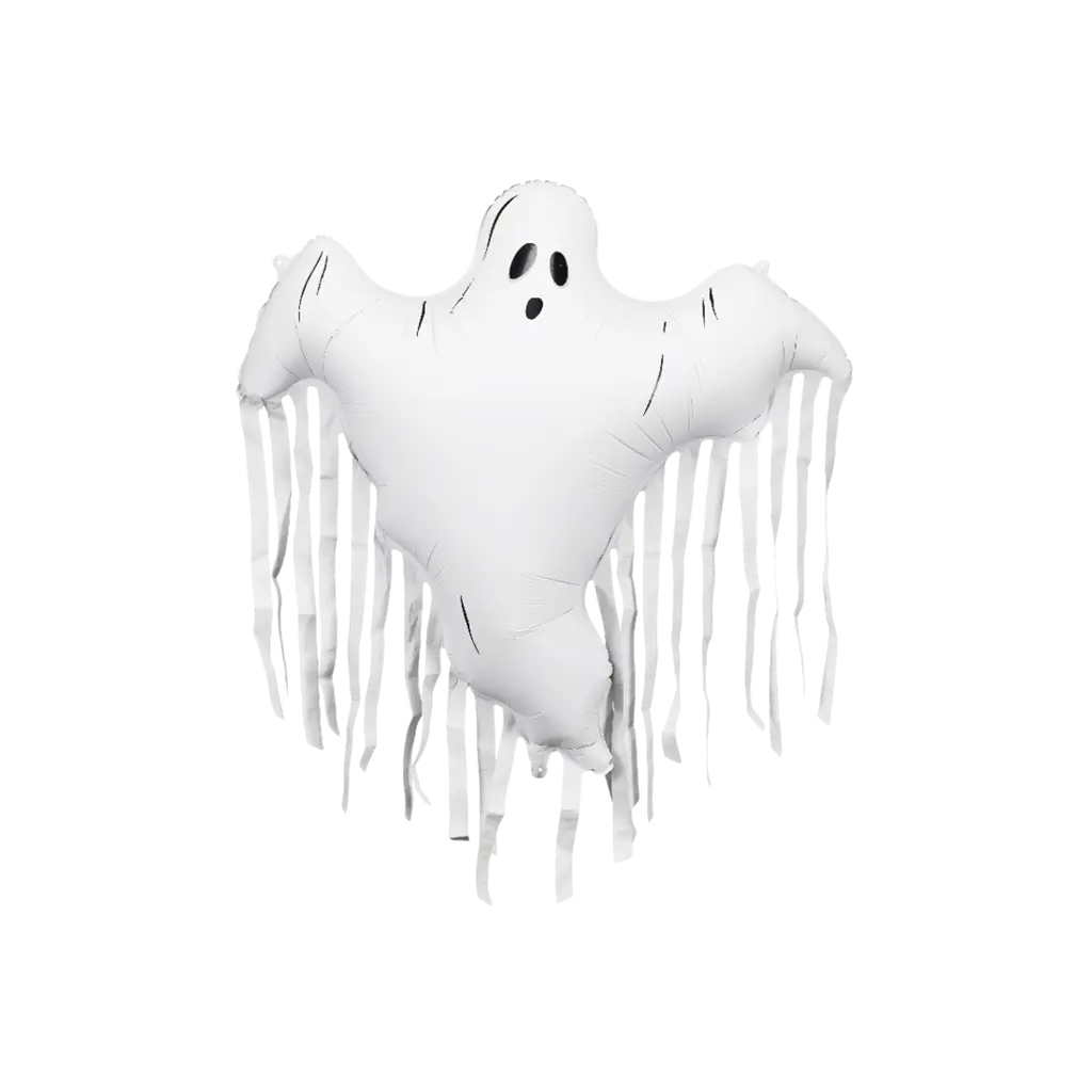 Aluminium-Ballon „Geist“ mit Fransen, 93 x 86 cm – Halloween-Dekoration