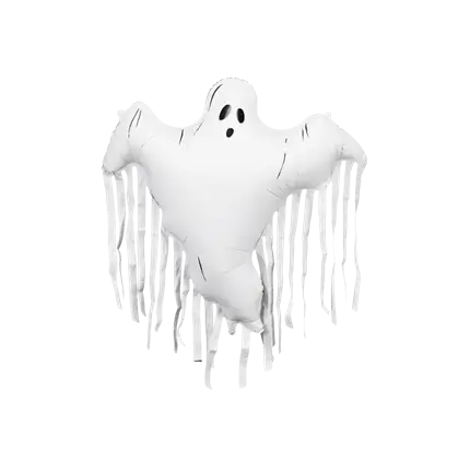 Aluminium-Ballon „Geist“ mit Fransen, 93 x 86 cm – Halloween-Dekoration
