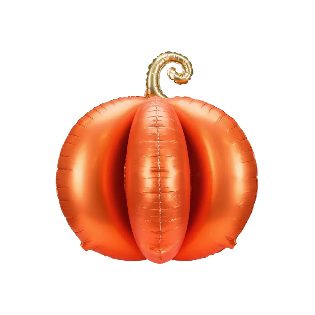 Riesiger 3D-Kürbis-Ballon aus Aluminium, 90 x 90 cm – Halloween-Dekoration
