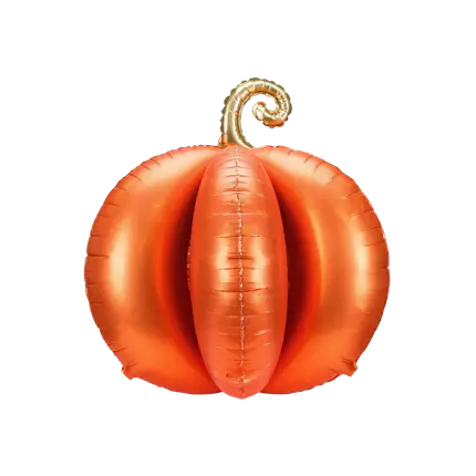 Riesiger 3D-Kürbis-Ballon aus Aluminium, 90 x 90 cm – Halloween-Dekoration