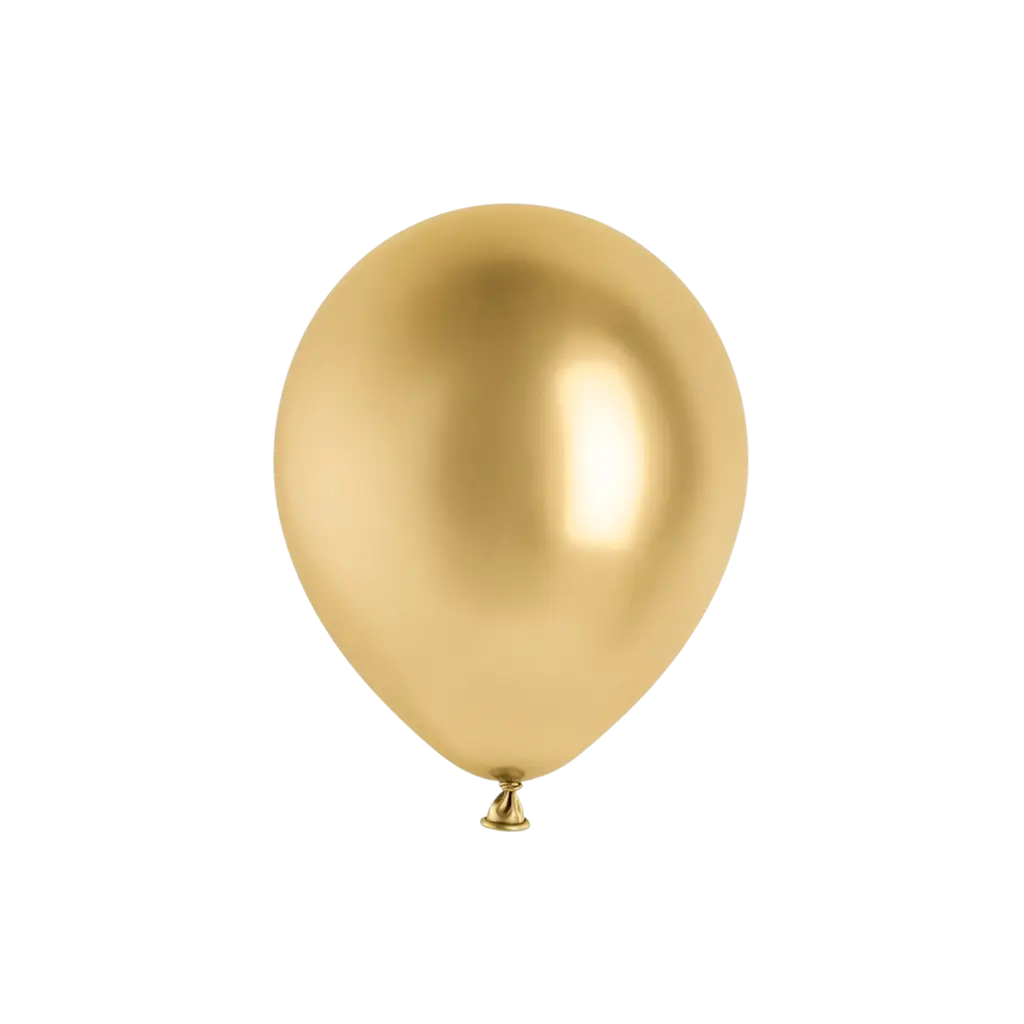 10er-Set glänzende Metallballons in Gold