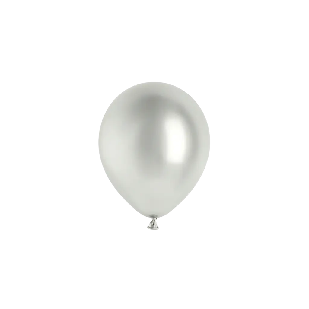 50er-Pack glänzende silberne Metallballons, Ø 12 cm