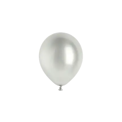50er-Pack glänzende silberne Metallballons, Ø 12 cm