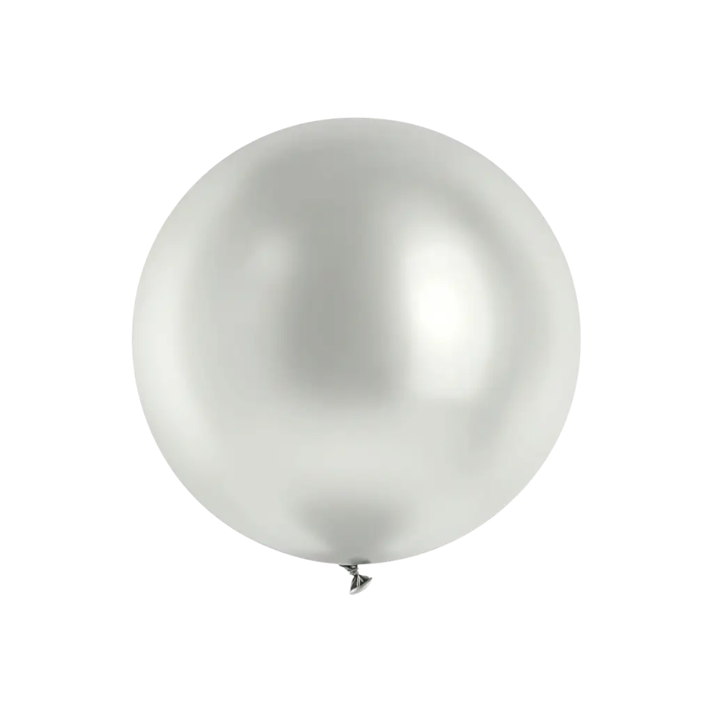 Riesiger Metallball in glänzendem Silber, Ø 100 cm