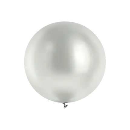 Riesiger Metallball in glänzendem Silber, Ø 100 cm