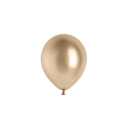 50er-Pack glänzende Metallballons in Champagner-Gold, Ø 12 cm