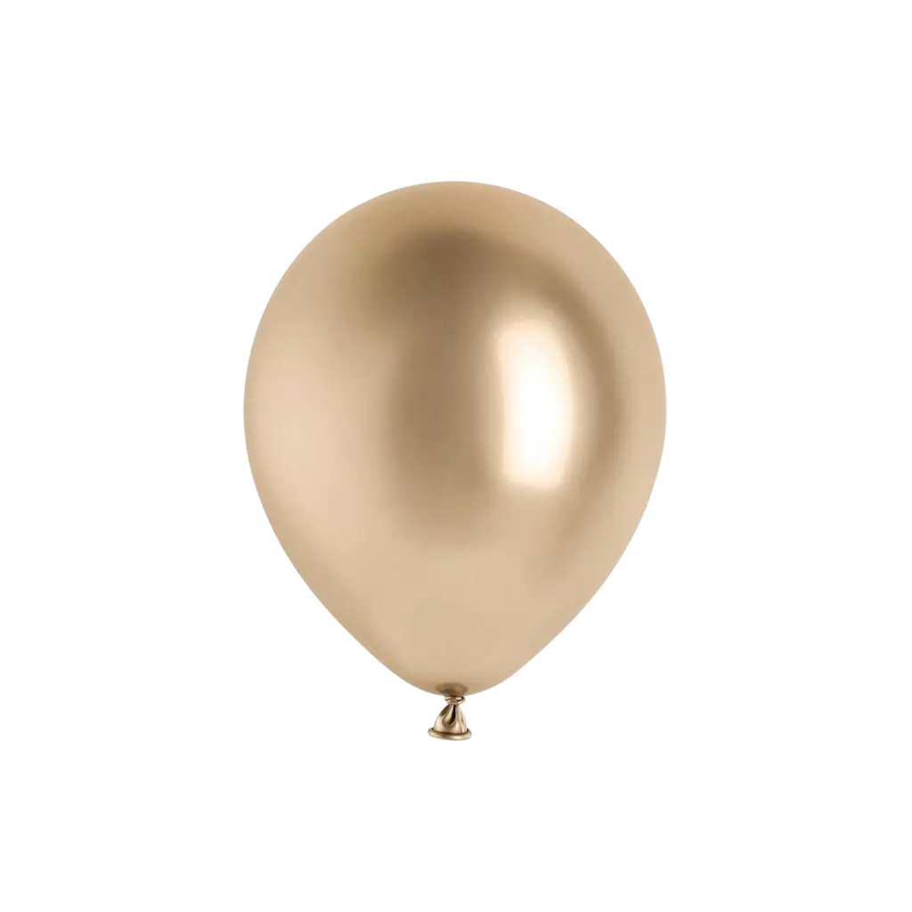 10er-Pack glänzende Metallballons in Champagner-Gold