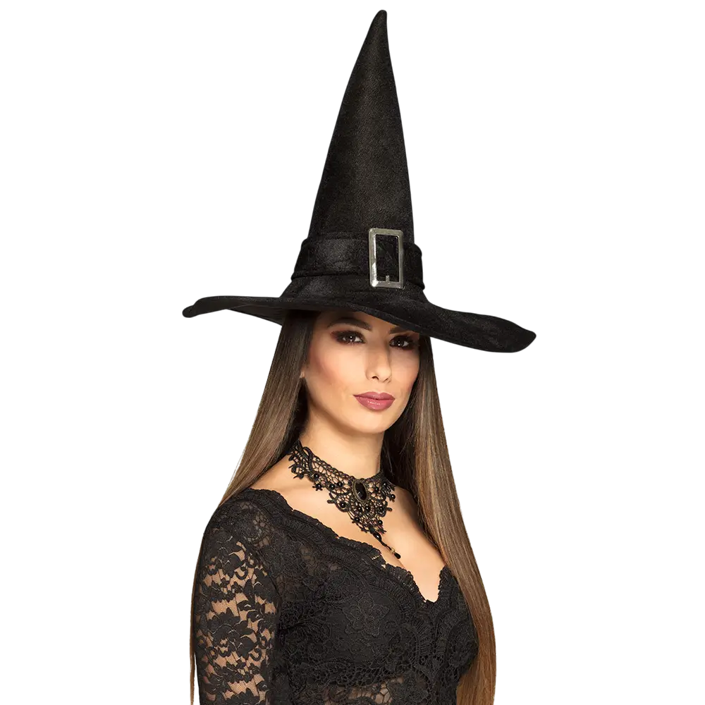 Schwarzer spitzer Hexenhut – Halloween-Kostüm