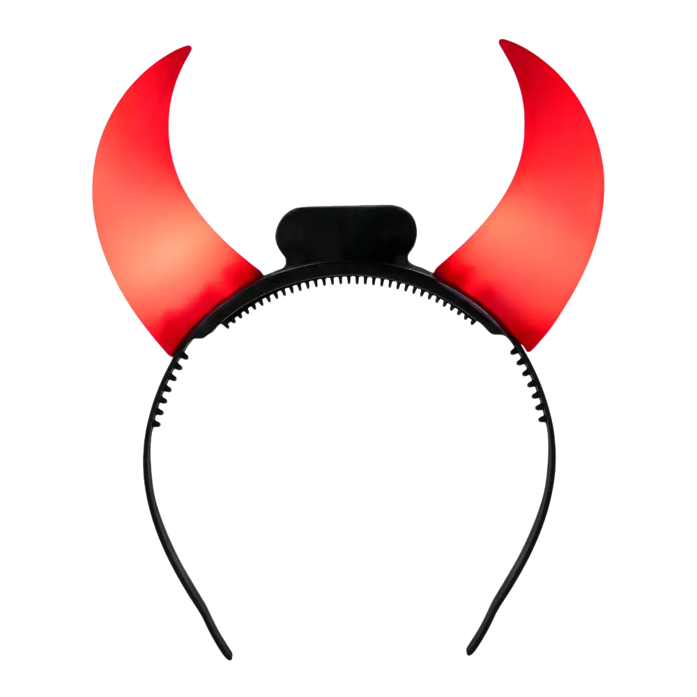 Leuchtendes LED-Stirnband mit Teufelshörnern – Halloween-Accessoire