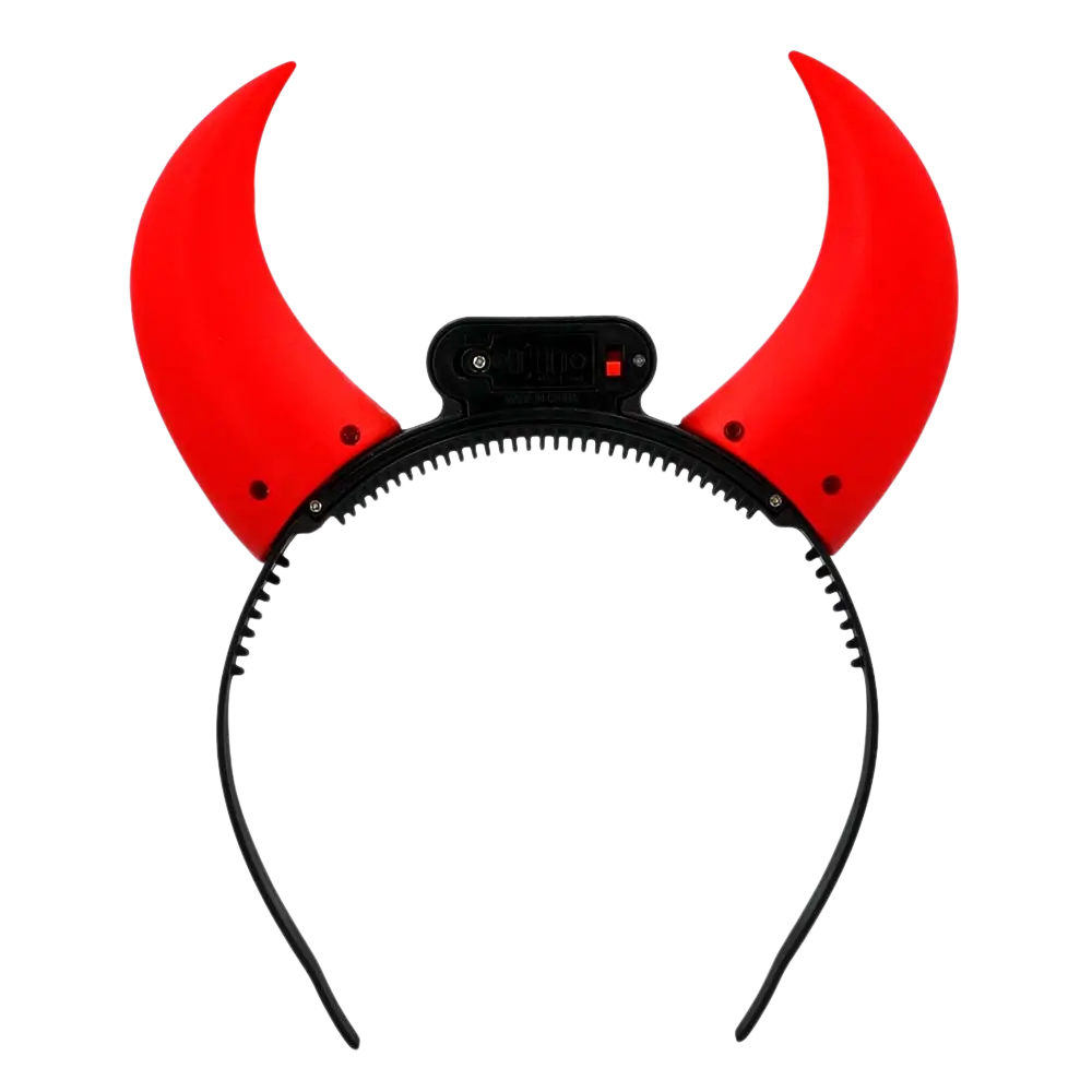 Leuchtendes LED-Stirnband mit Teufelshörnern – Halloween-Accessoire