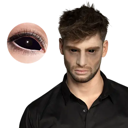 Kontaktlinsen „Schwarze Untoten-Augen“ – Halloween-Kontaktlinsen