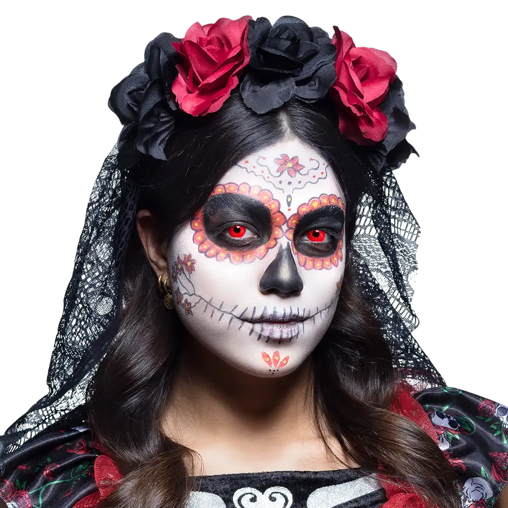 Rote Leuchtkontaktlinsen – Halloween-Kontaktlinsen