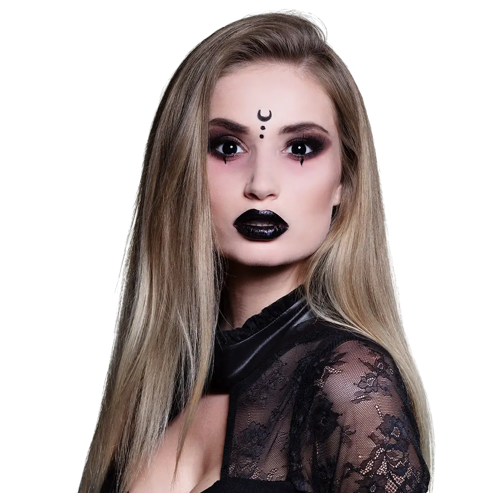 Kontaktlinsen „Schwarze Hexenaugen“ – Halloween-Kontaktlinsen