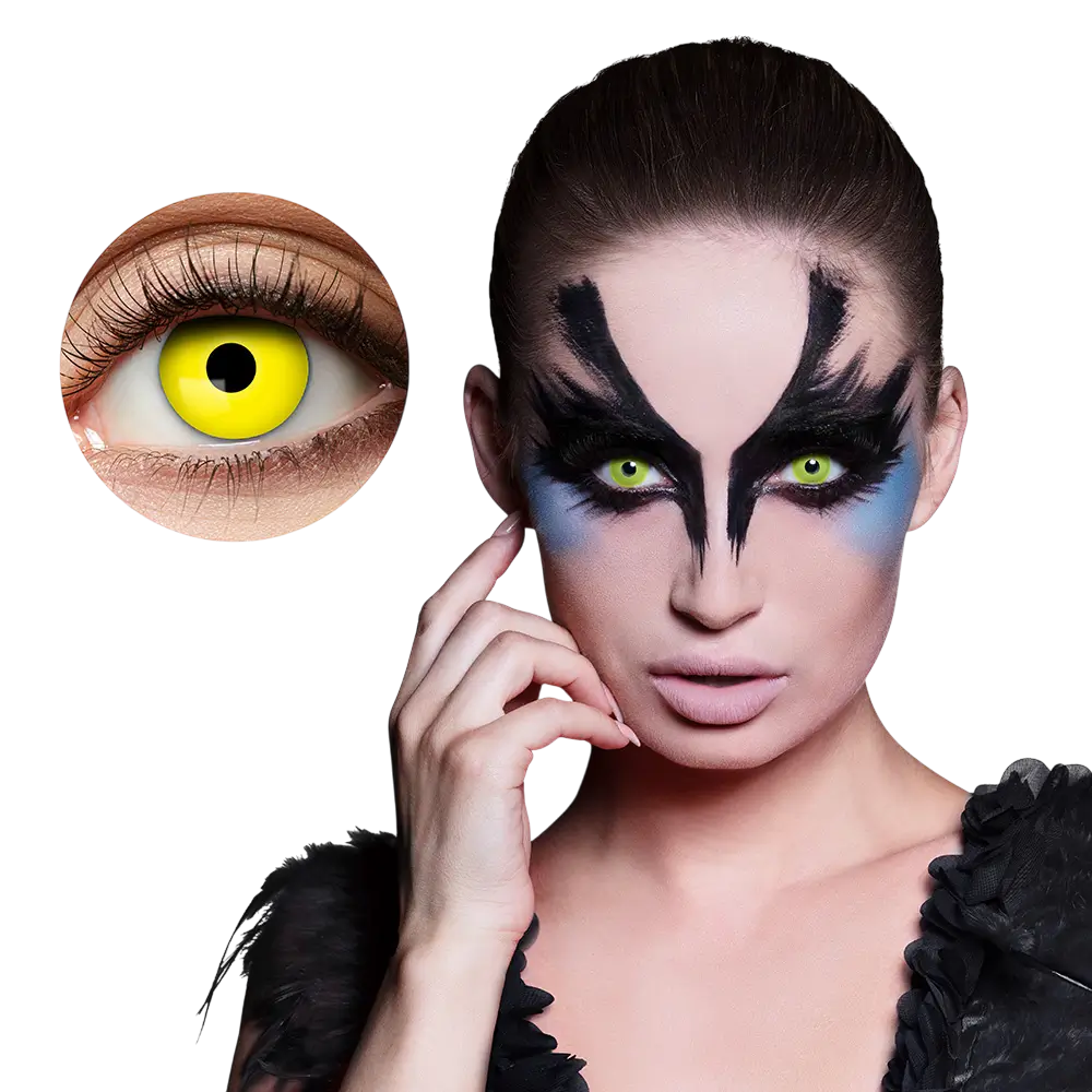 Kontaktlinsen „Raben-Gelbe Augen“ – Halloween-Kontaktlinsen
