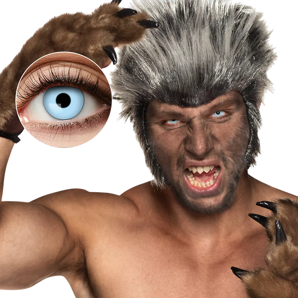 Blaue Werwolf-Kontaktlinsen – Halloween-Kontaktlinsen