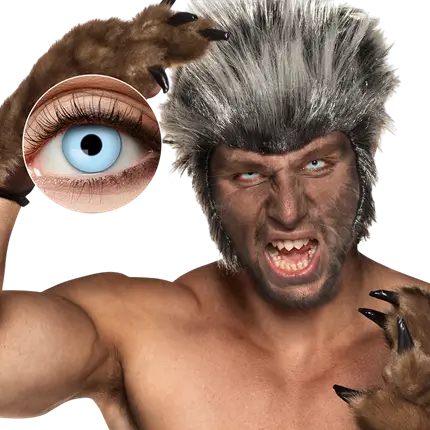 Blaue Werwolf-Kontaktlinsen – Halloween-Kontaktlinsen