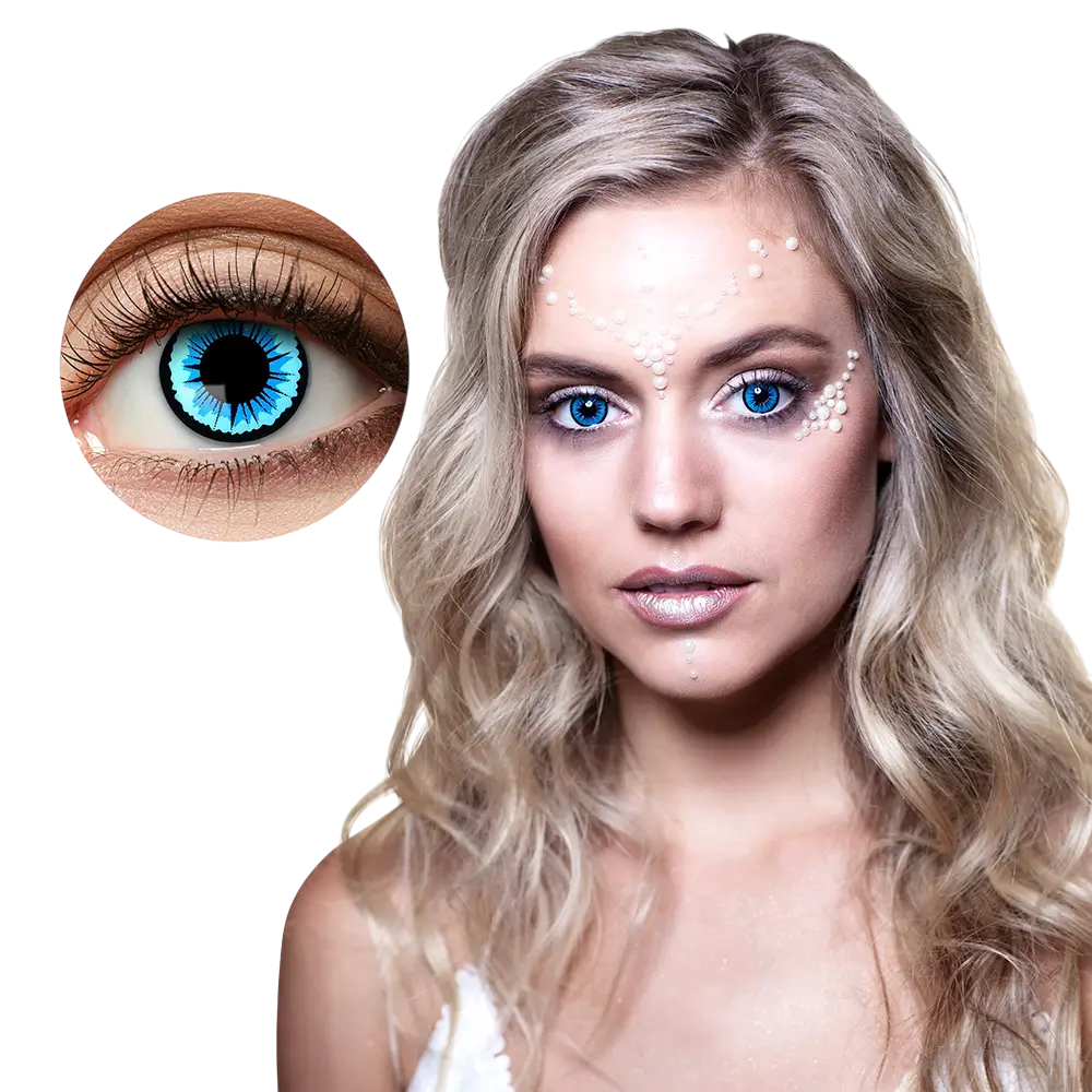 Hellblaue „Ange“-Kontaktlinsen – Fantasie-Kontaktlinsen