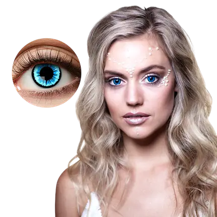 Hellblaue „Ange“-Kontaktlinsen – Fantasie-Kontaktlinsen