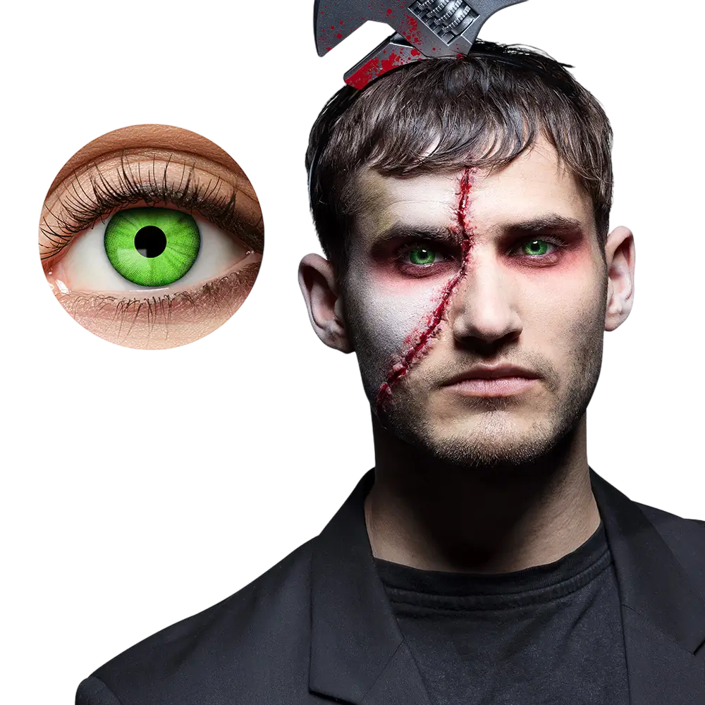Grüne Zombie-Kontaktlinsen – Halloween-Kontaktlinsen