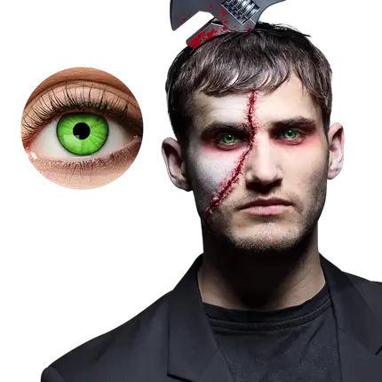 Grüne Zombie-Kontaktlinsen – Halloween-Kontaktlinsen