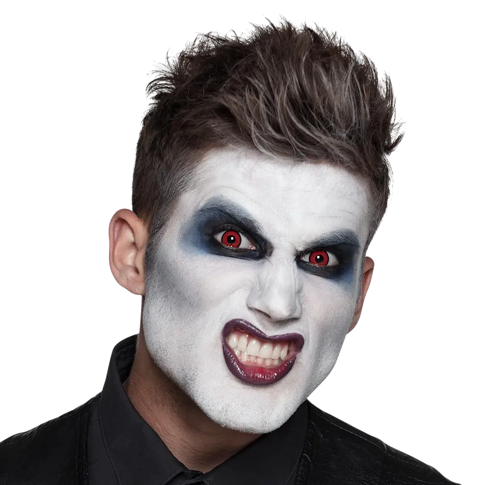 Rote und schwarze Vampir-Kontaktlinsen – Halloween-Kontaktlinsen