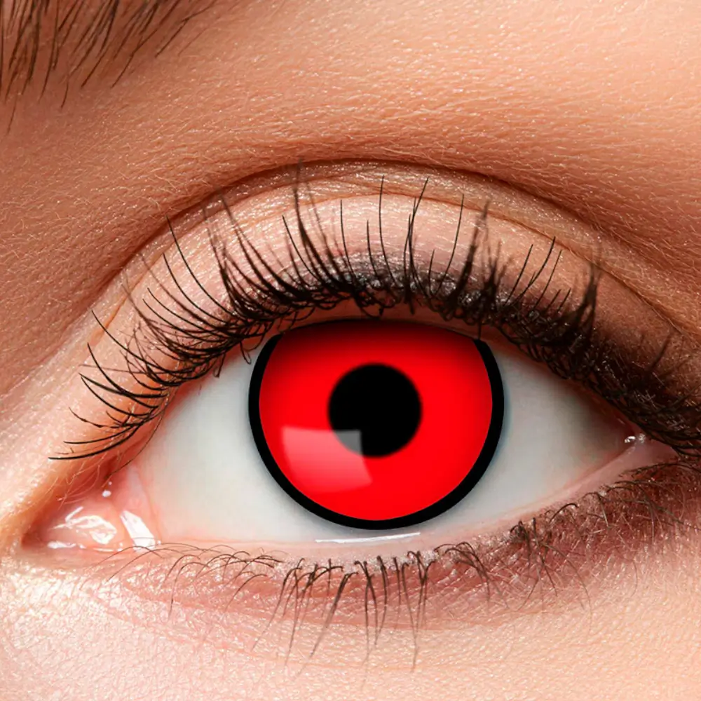 Rote und schwarze Vampir-Kontaktlinsen – Halloween-Kontaktlinsen