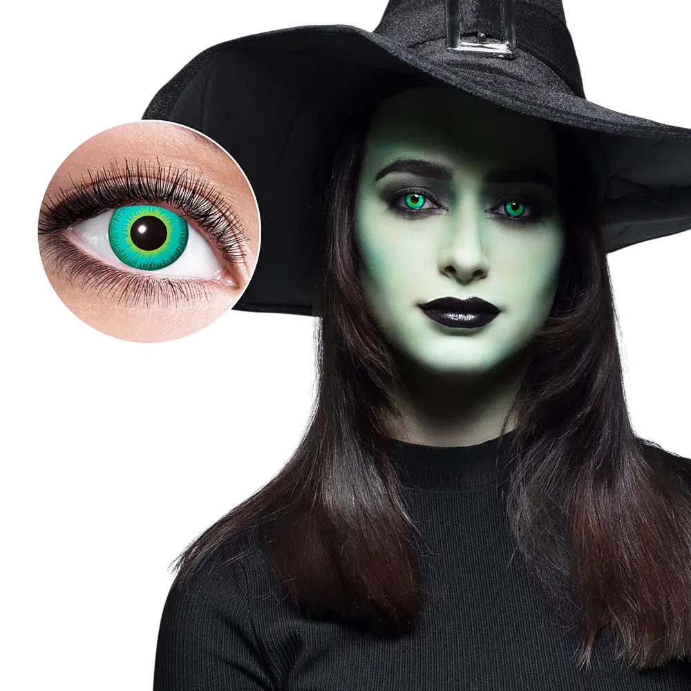 Grüne Hexen-Kontaktlinsen – Halloween-Kontaktlinsen