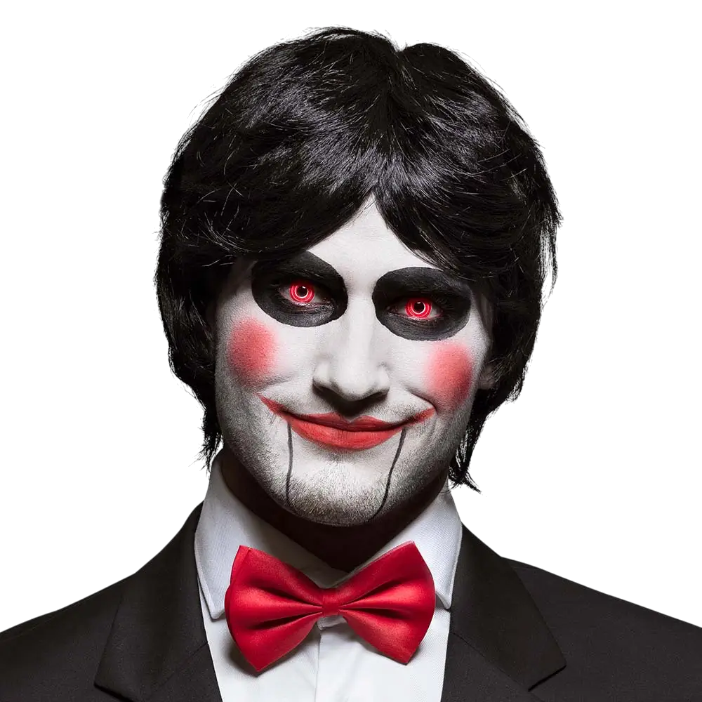 Rote und weiße Spiralkontaktlinsen – Halloween-Kontaktlinsen