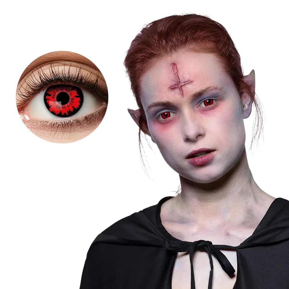 Rote Vampir-Kontaktlinsen – Halloween-Kontaktlinsen