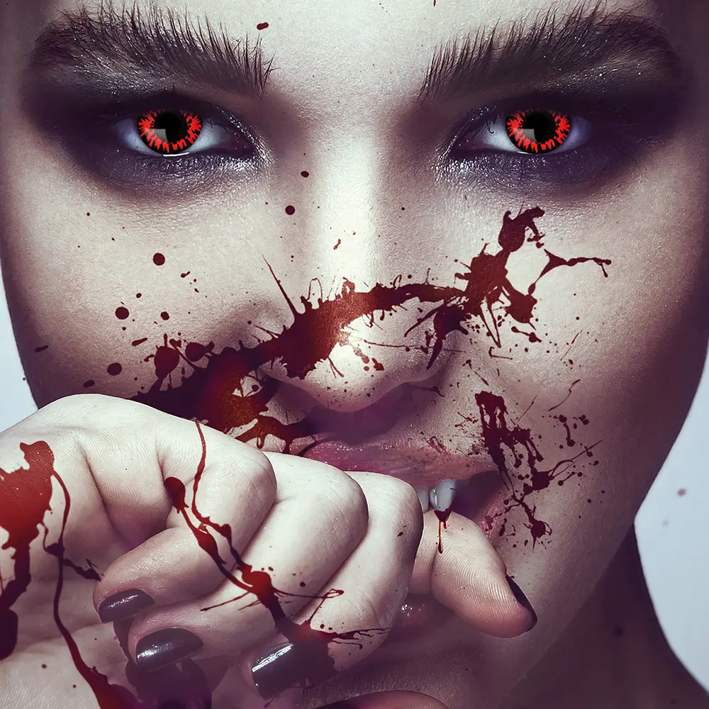 Rote Vampir-Kontaktlinsen – Halloween-Kontaktlinsen