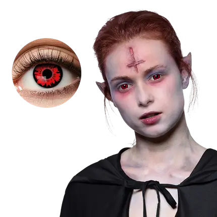 Rote Vampir-Kontaktlinsen – Halloween-Kontaktlinsen